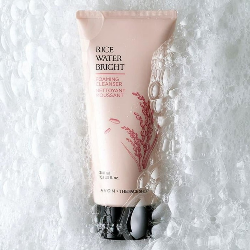 The Face Shop Rice Water Bright Foaming Cleanser K-Beauty Jumbo Size 300ml - NWT - Picture 3 of 9